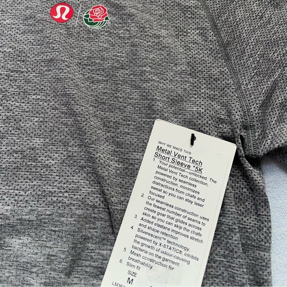Mens Lululemon x Rose Bowl Gray Metal Vent SS 5K, MSRP $98 - Picture 3 of 10